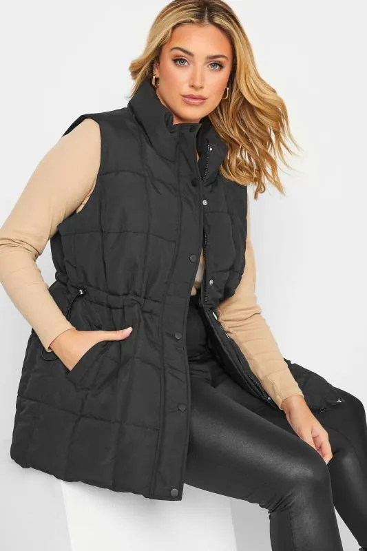 YOURS Curve Black Quilted Lightweight Gilet