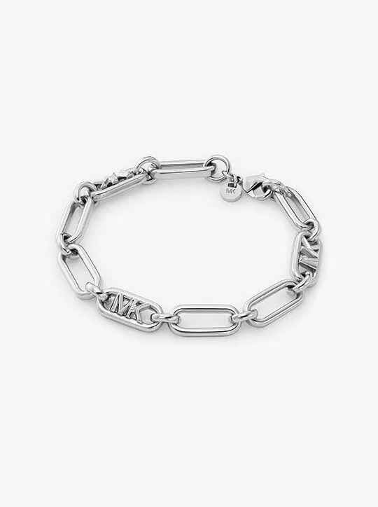 Michael Kors Platinum-Plated Empire Link Chain Bracelet