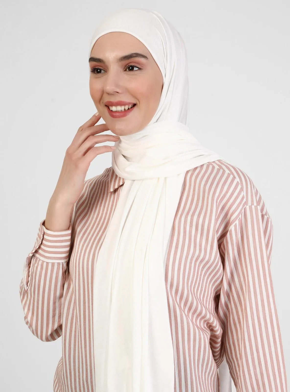 Combed Cotton Shawl White