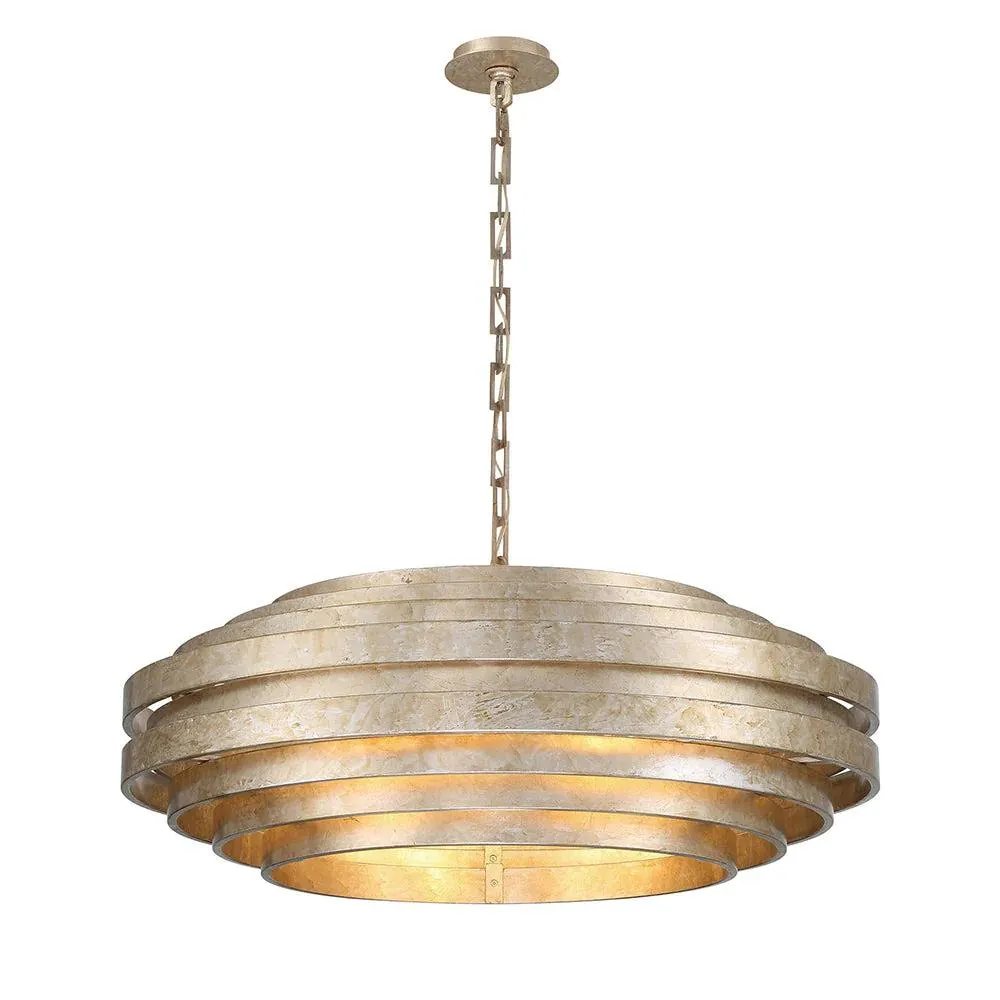 Belmont 8 Light Pendant - Silver Leaf