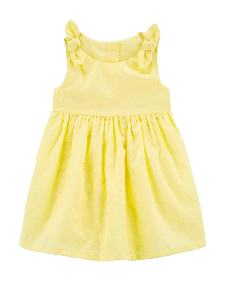 Eyelet Sleeveless Babydoll Dress