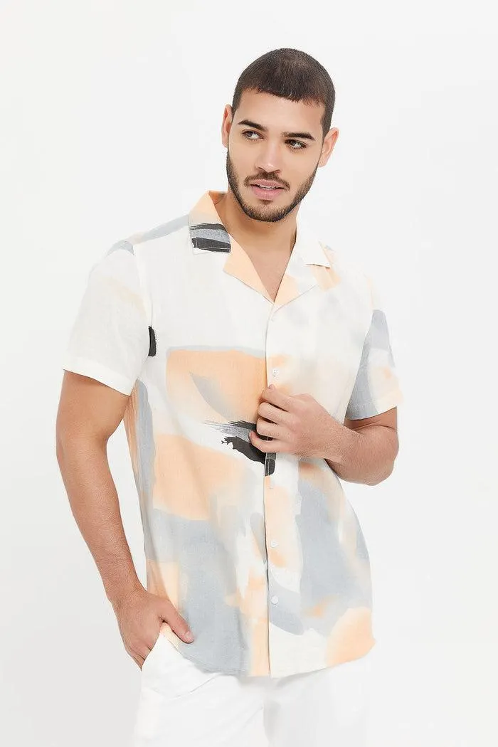 Men Beige Printed Resort Shirt