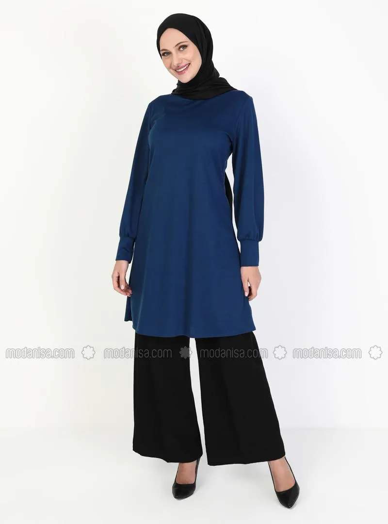 Sleeve Detailed Tunic Indigo