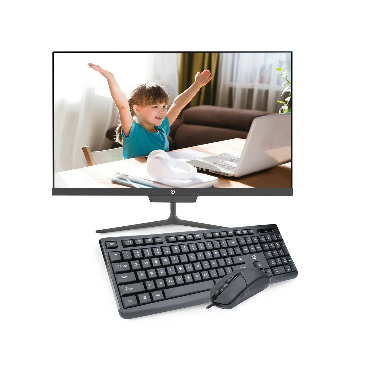 Ikon All in One Desktop IKWAP193 - Intel Core i3, 19 inches HD Display, 4GB RAM, 128GB SSD, Intel Shared Graphics, Black