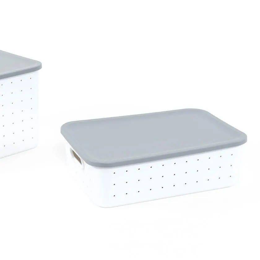 Storage Basket, White & Grey - Small, 35.3x10.5 cm