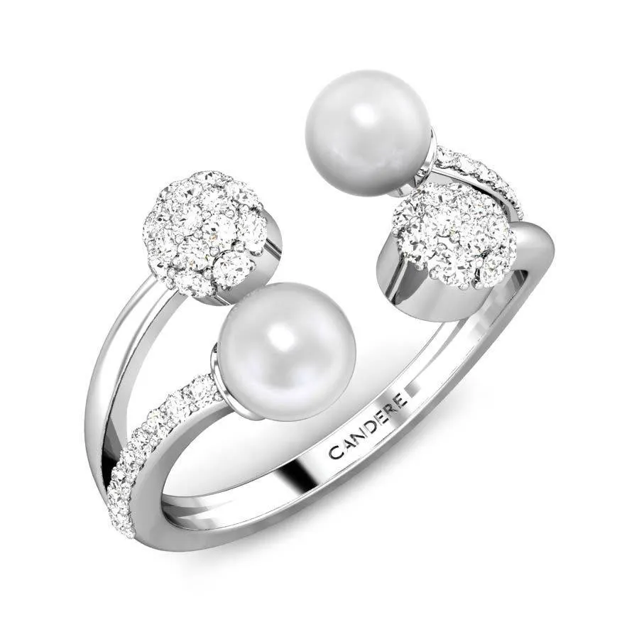 Jolie Pearl Diamond Gap Ring