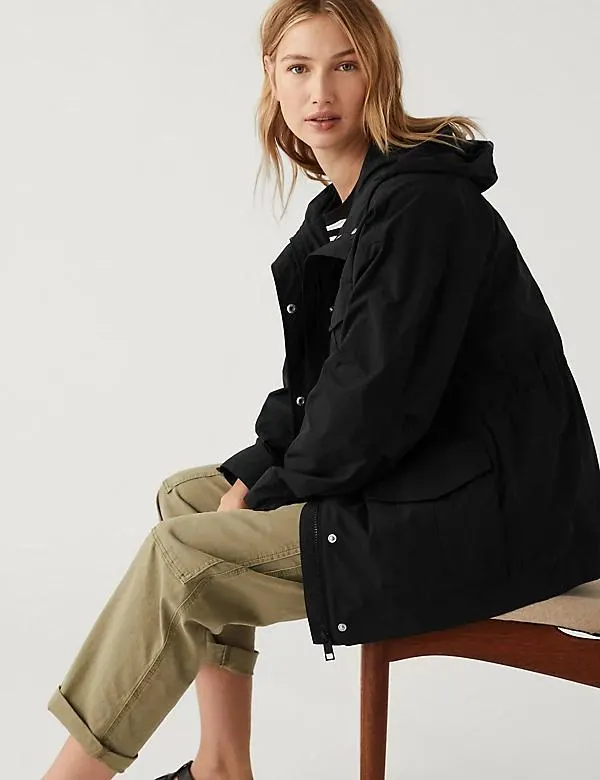 Lightweight Utility Rain Jacket With Cotton