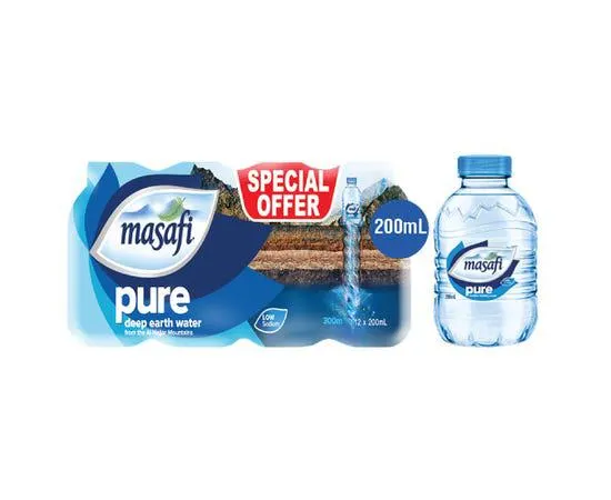 Masafi Natural Mineral Water - 12 x 200ml