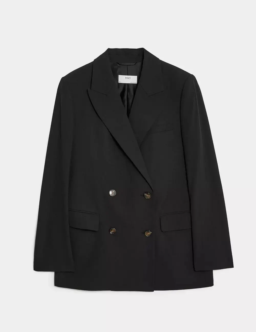 Wool Blend Double Breasted Blazer