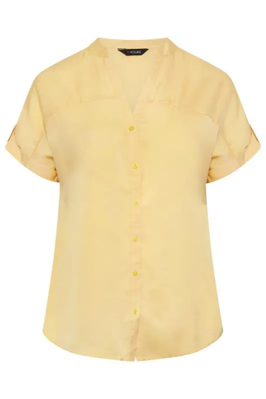 YOURS Curve Yellow Button Through Shirt