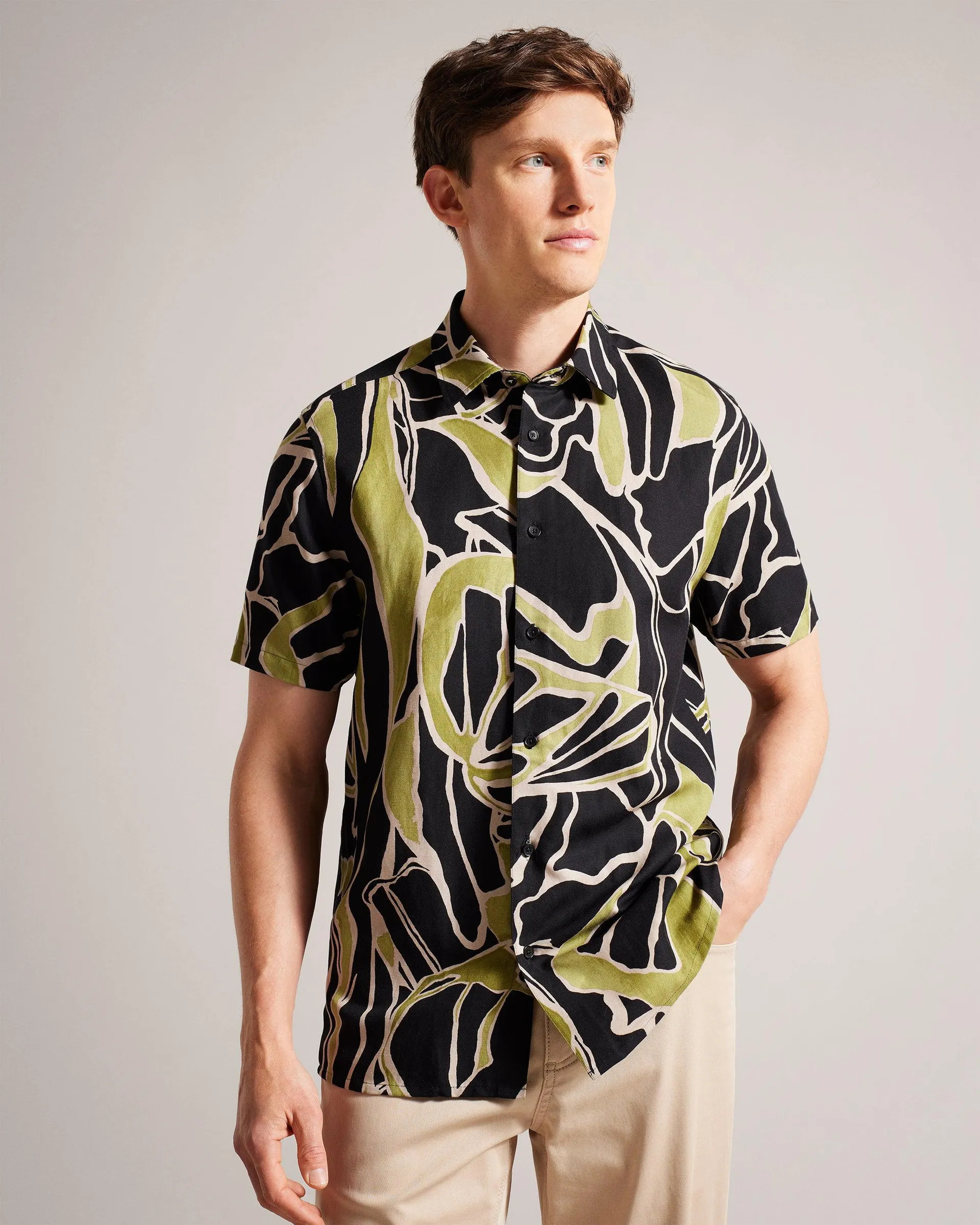 Short Sleeve Abstract Print Shirt