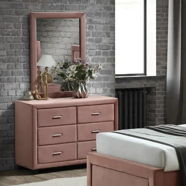 Sama Dresser with Mirror – Dusty Rose