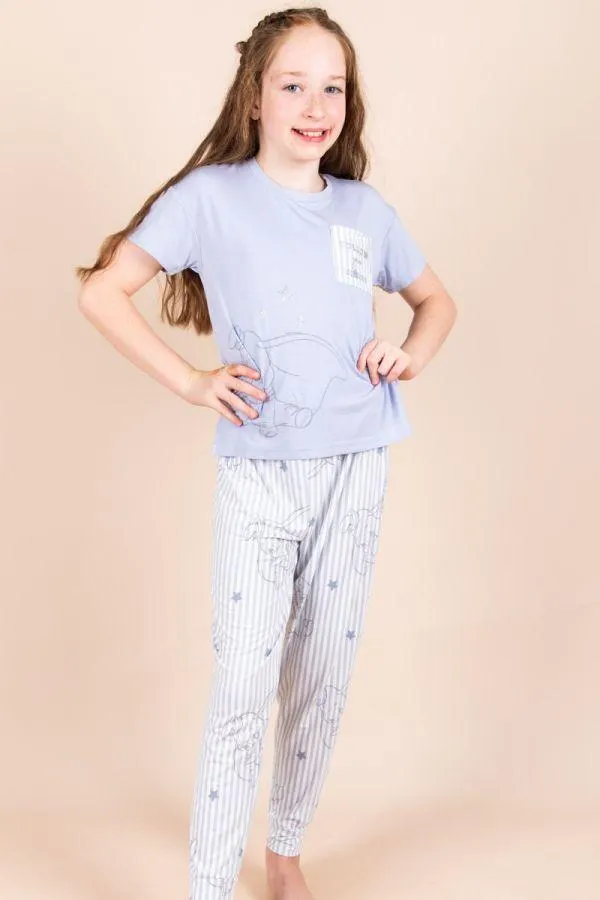 Girls Blue Dumbo Pocket PJ