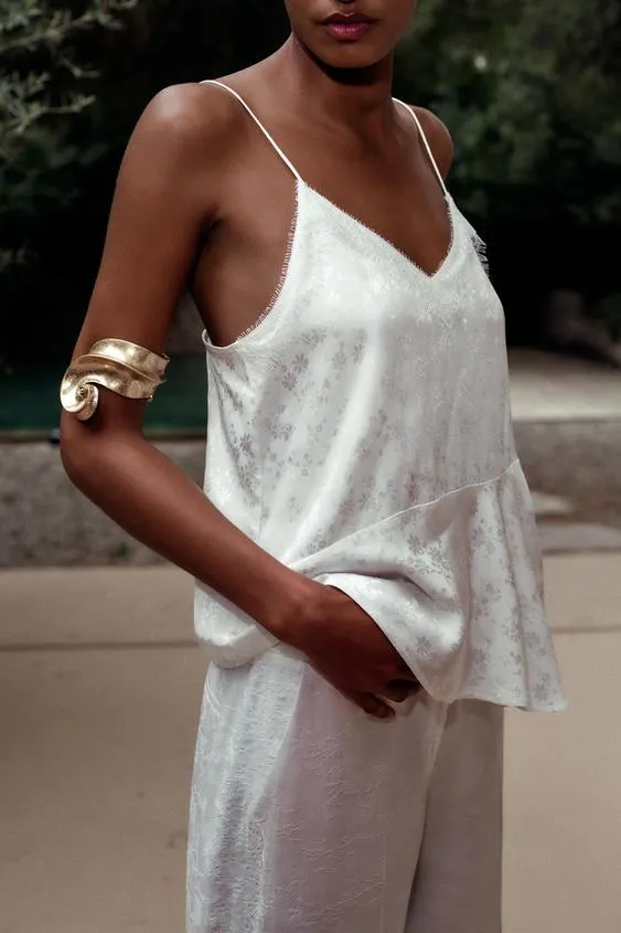 JACQUARD LACE CAMISOLE TOP