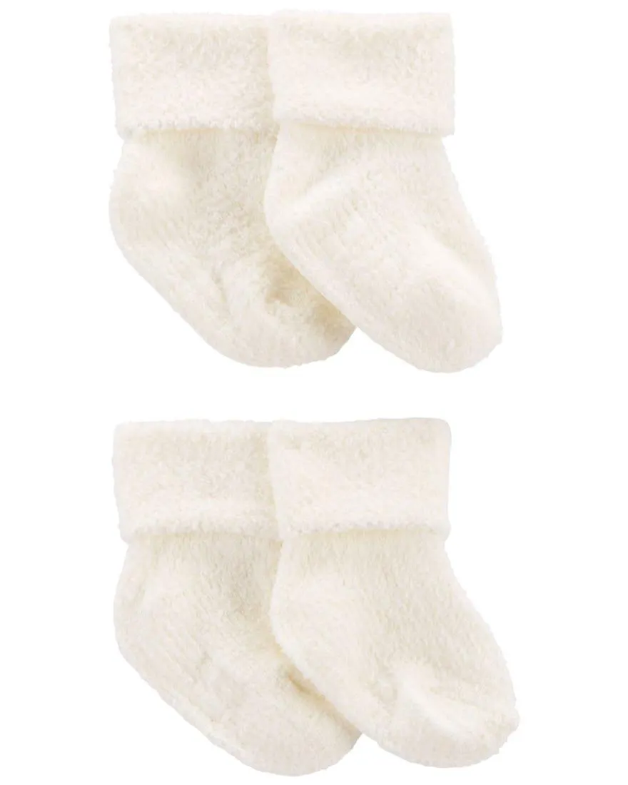 4-Pack Foldover Chenille Booties