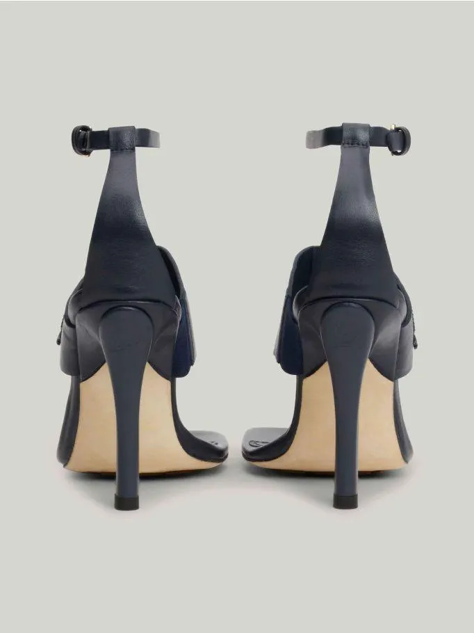 Crest High Heel Leather Thong Sandals