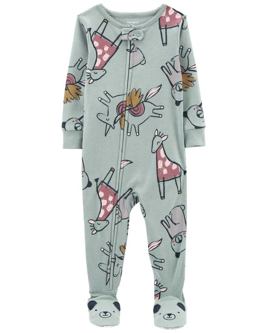 1-Piece Unicorn 100% Snug Fit Cotton Footie PJs