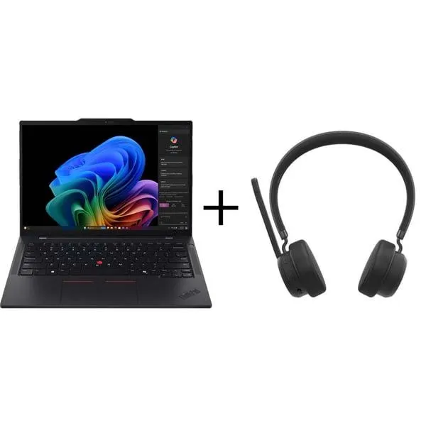 Lenovo ThinkPad T14s Gen 6 Commercial (2025) Laptop – Snapdragon X Elite X1E-78-100 / 14inch WUXGA / 1TB SSD / 32GB RAM / Shared Qualcomm Adreno GPU / Windows 11 Pro / English & Arabic Keyboard / Black / Middle East Version – [21N10008GR] + LB310 Headset