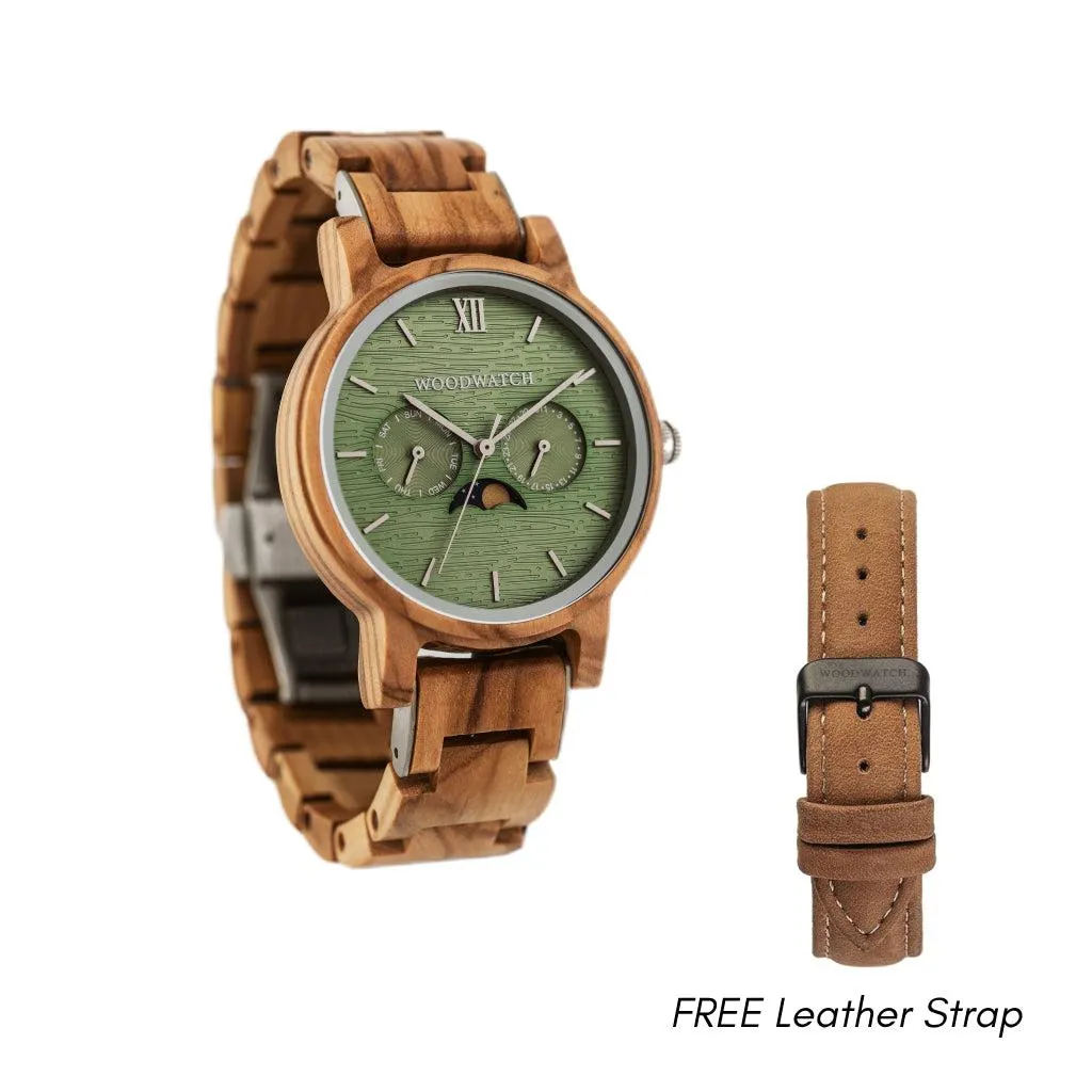 WOODWATCH UNISEX CLASSIC CHASER WW-CL-OG W/ FREE STRAP WW-S-K-16