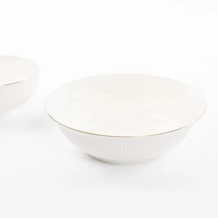 Luce Salad Bowl, White - 22.86cm