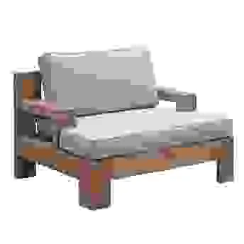 Joshua 1-Seater Acacia Wood Sofa W/Cushion Generic (102.5 x 80 x 64 cm)