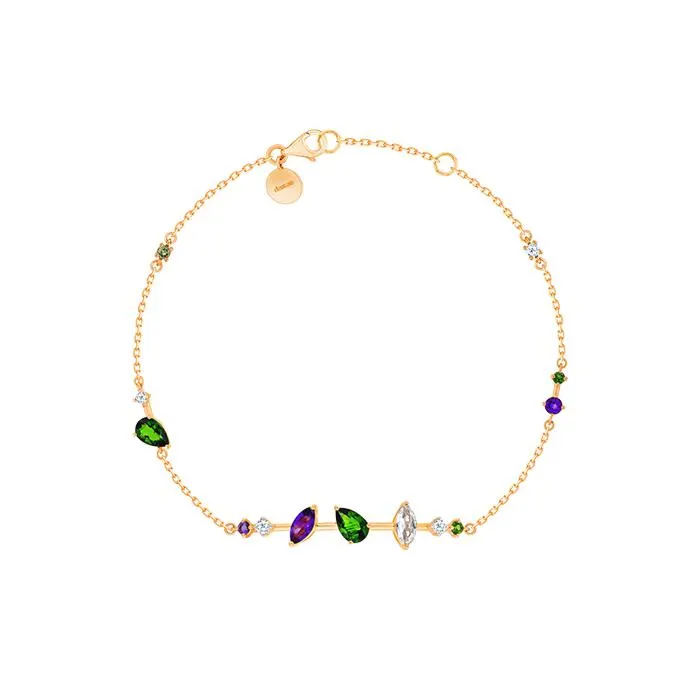 Fireworks Fiesta Diamond and Precious Gem Bracelet in 18k Rose Gold