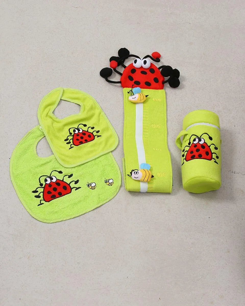 Βρεφικο Βαμβακερο Πετσετε Σετ 4 τεμ Κεντημα Πασχαλιτσα Ladybug