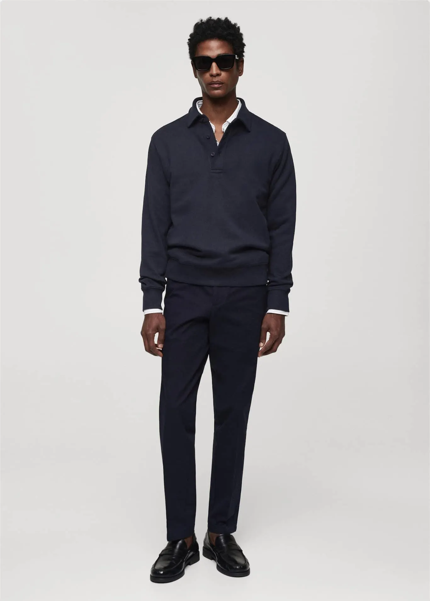 Cotton polo sweatshirt