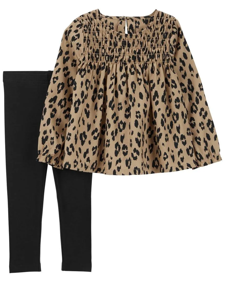 2-Piece Leopard Top & Legging Set