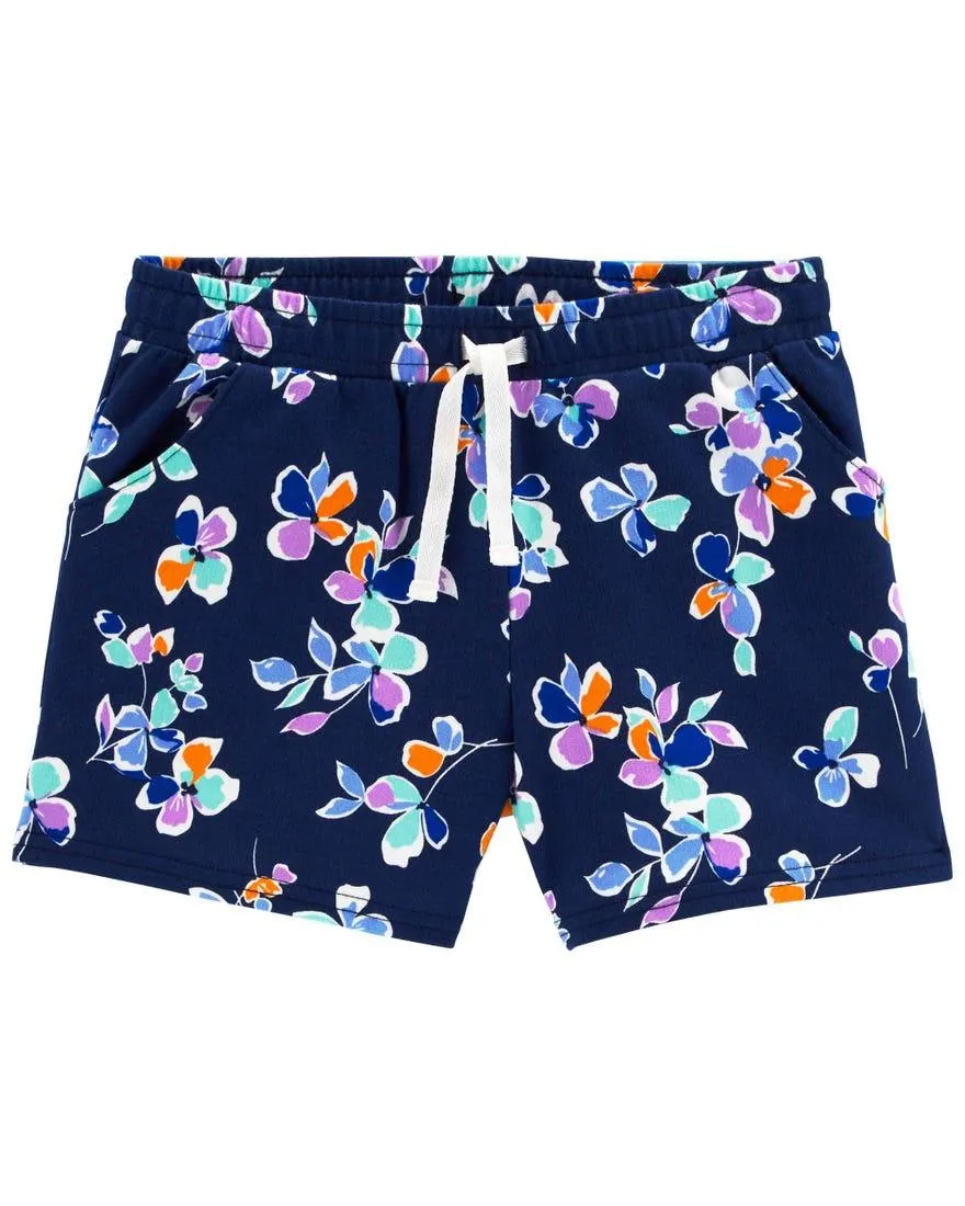 Floral Pull-On French Terry Shorts