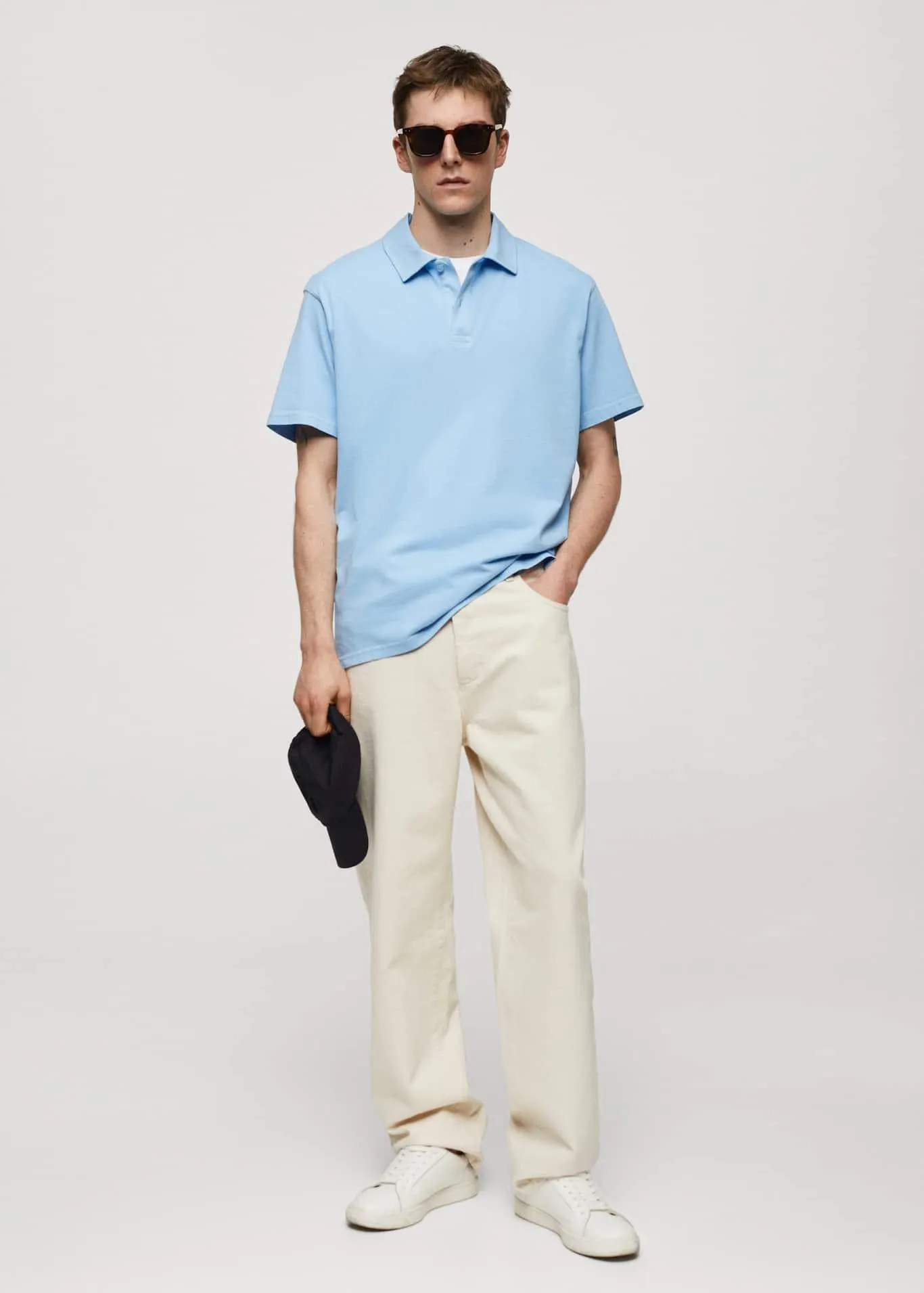 100% cotton relaxed fit polo shirt