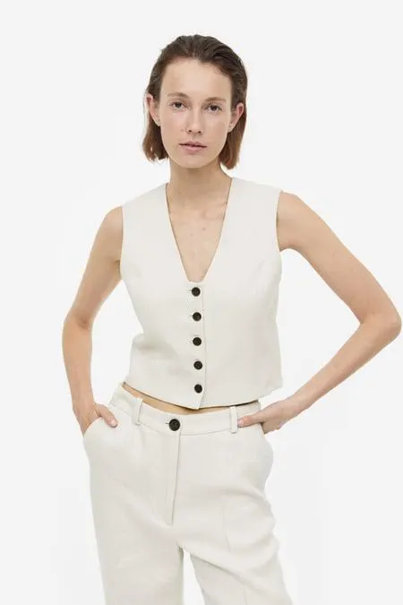 Linen suit waistcoat