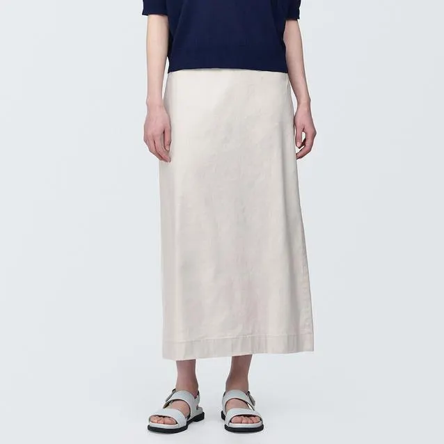 Hemp Blend Stretch Straight Skirt