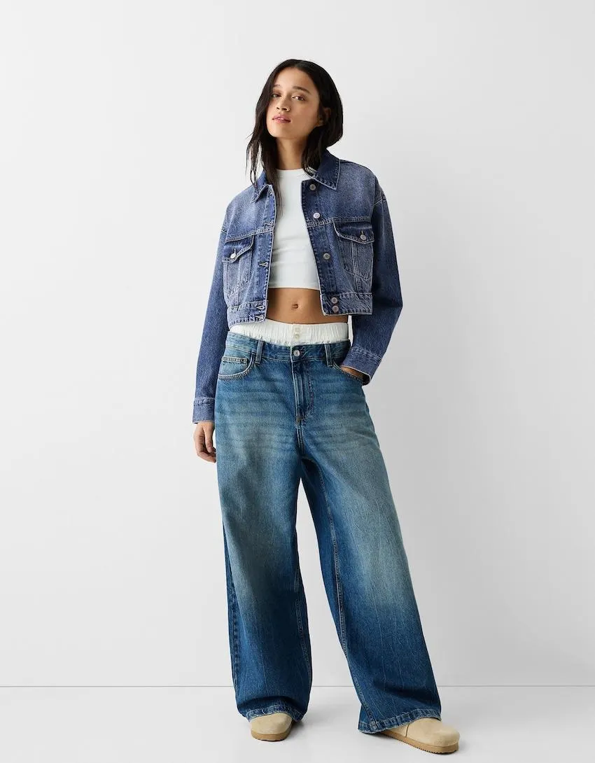 Cropped denim jacket
