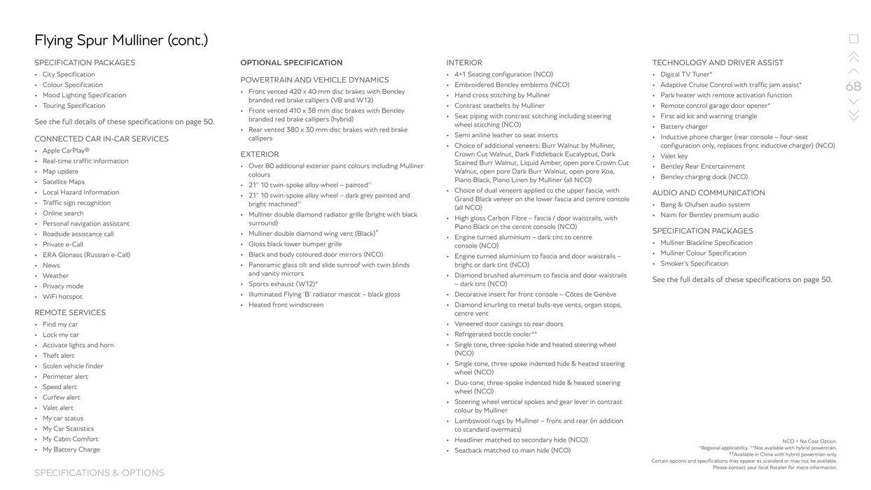 Flying Spur Range from 15 March to 15 September 2024 - Offers page 68