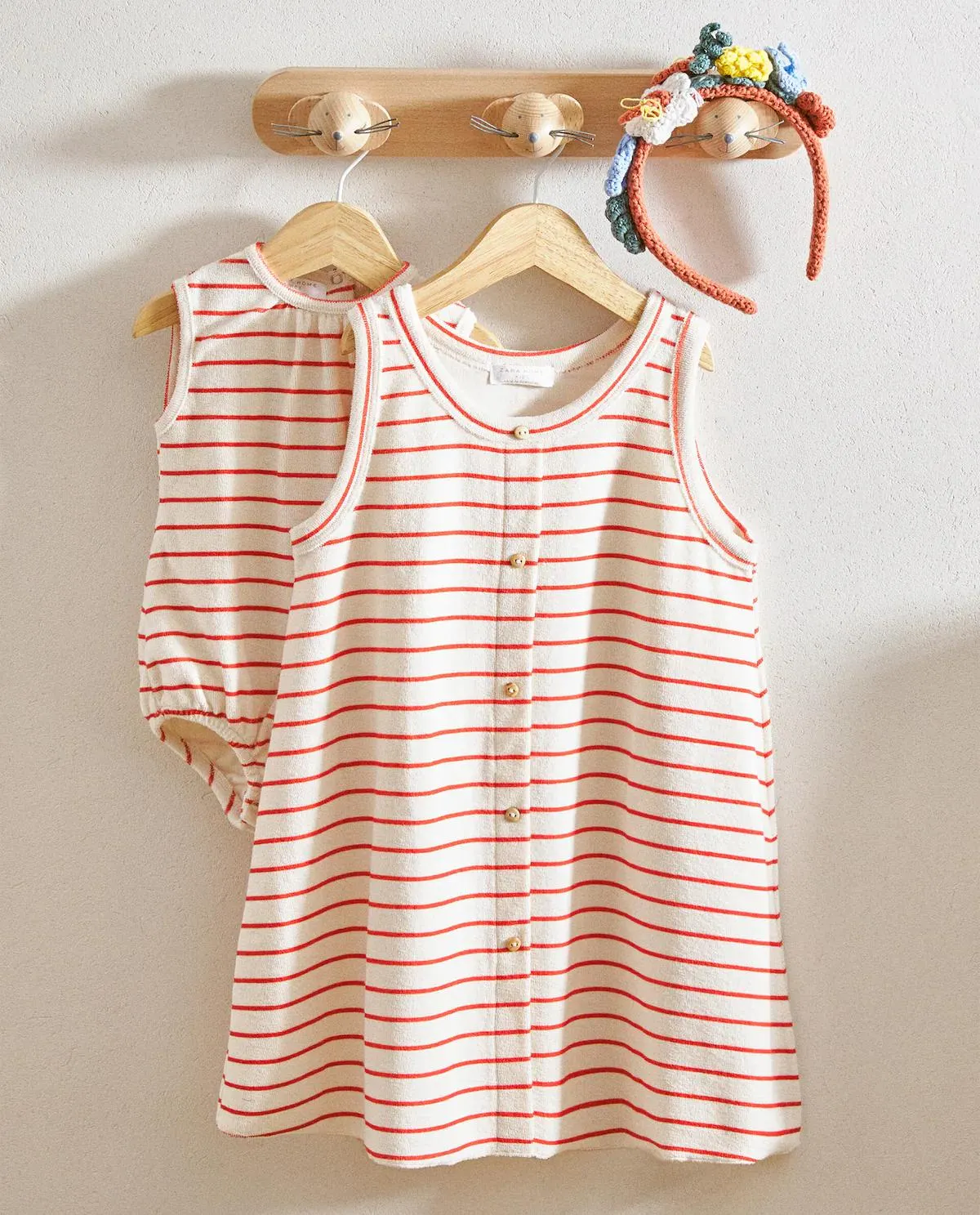 STRIPED TERRY DRESS