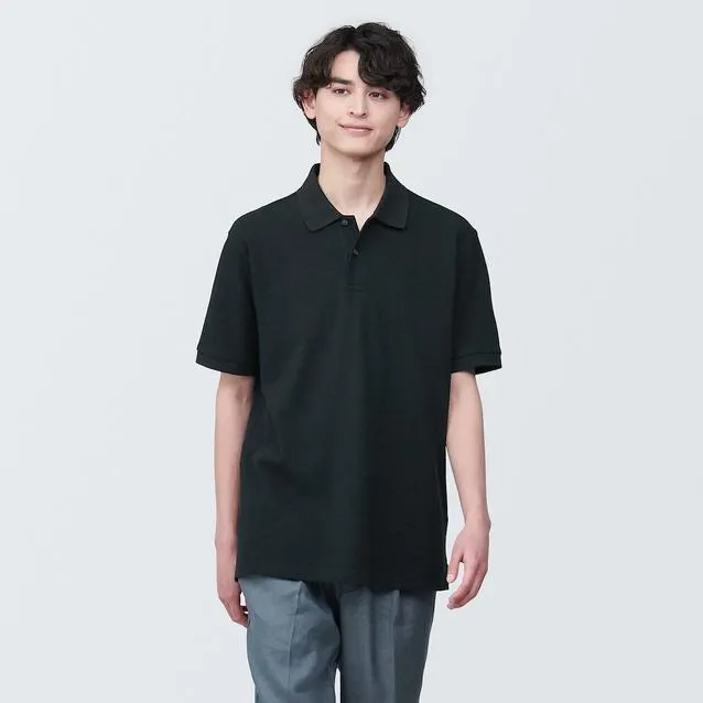 Washed Pique Short Sleeve Polo Shirt