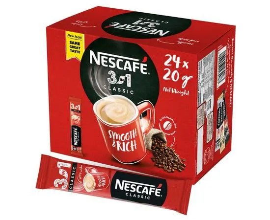 Nescafe 3in1 Classic Instant Coffee Sachet - 24 x 20g