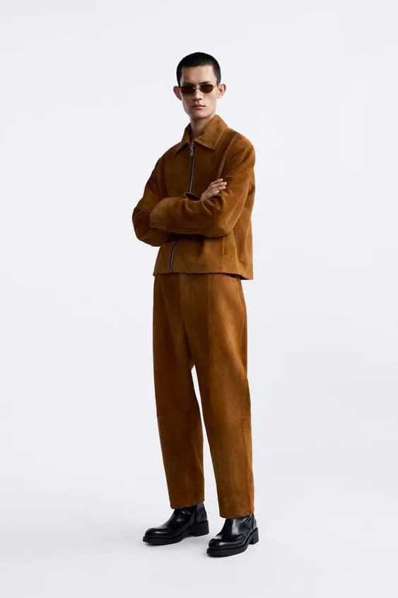 SPLIT SUEDE LEATHER TROUSERS