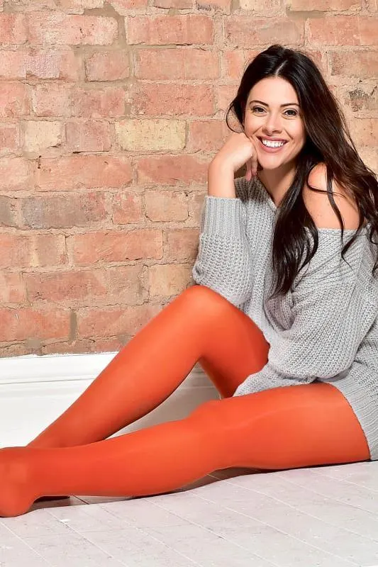 Rust Orange 50 Denier Microfibre Premium Tights