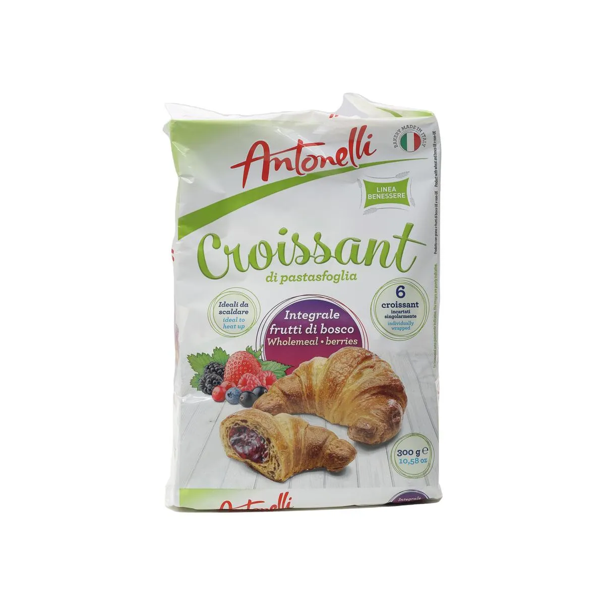 Antonelli Wholemeal Berries Croissant 6 pcs 300 g