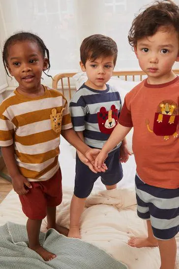 Animal Pocket 3 Pack Short Pyjamas (9mths-10yrs)