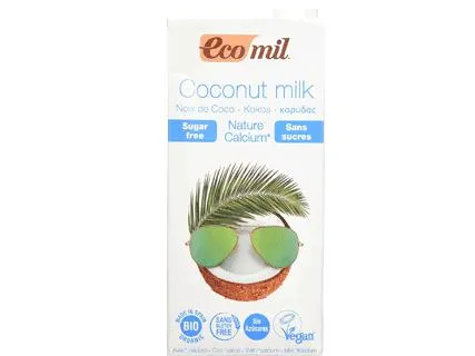 Ecomil Organic Coconut Milk Calcium 1L, Sugar Free, Gluten Free, Vegan