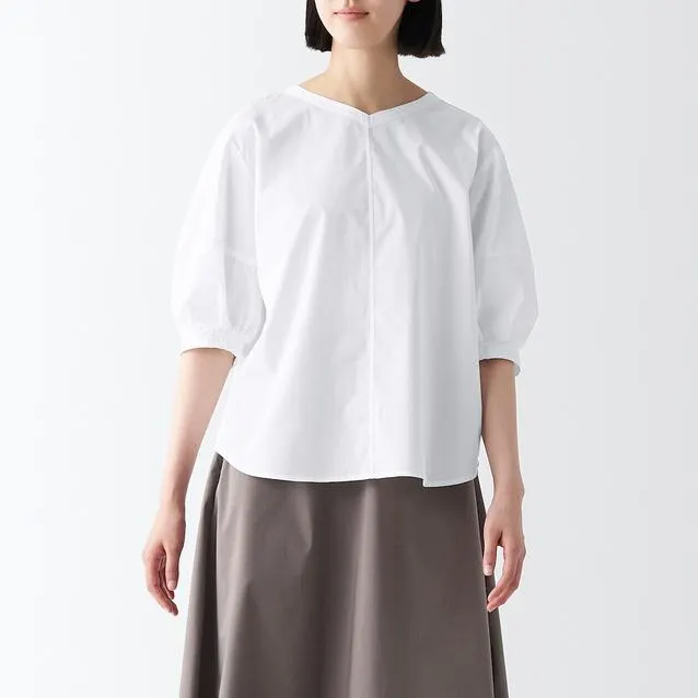 Quick Dry Broadcloth Half Sleeve Blouse