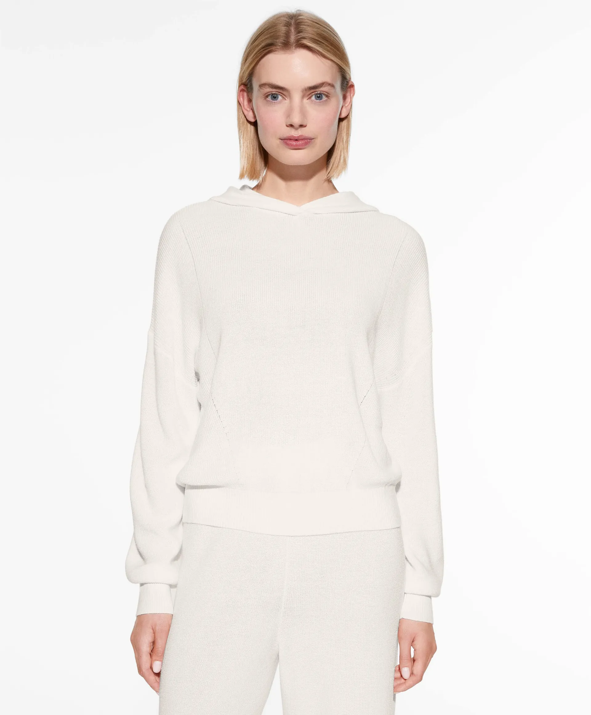 Hooded rib-knit jumper