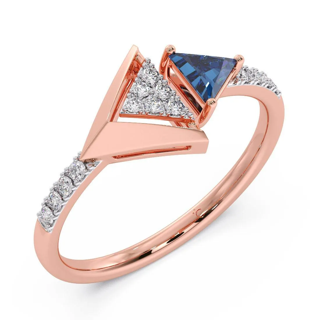 Isosceles Triangle Diamond Ring
