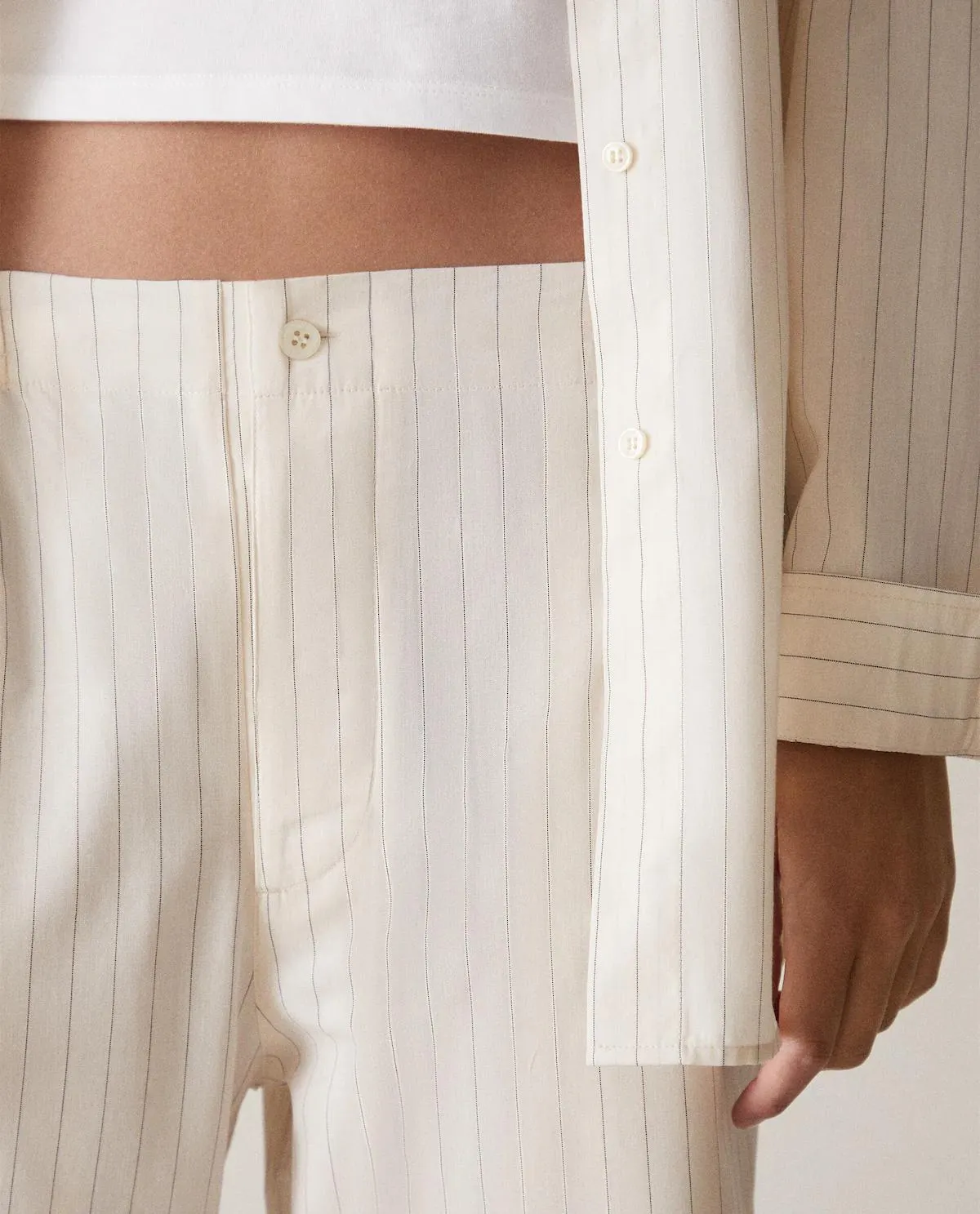 STRIPED COTTON TROUSERS