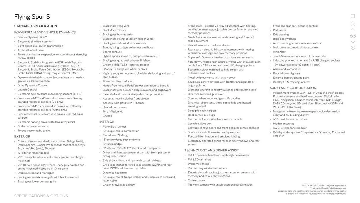 Flying Spur Range from 15 March to 15 September 2024 - Offers page 63