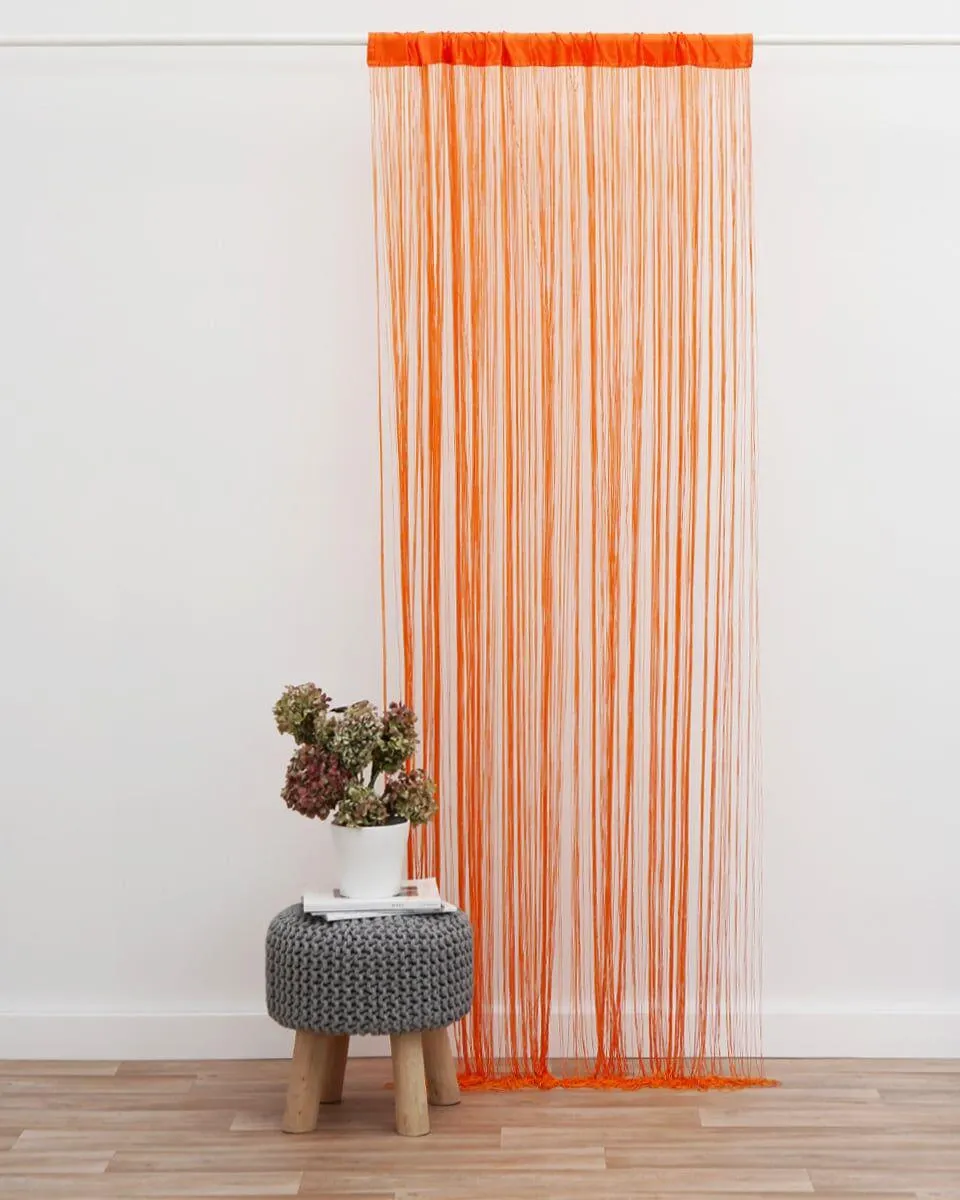 Πορτοκαλι Κουρτινα Κροσσι 90x250cm Spaghetti III