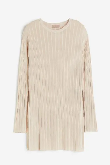 Ribbed viscose-blend top